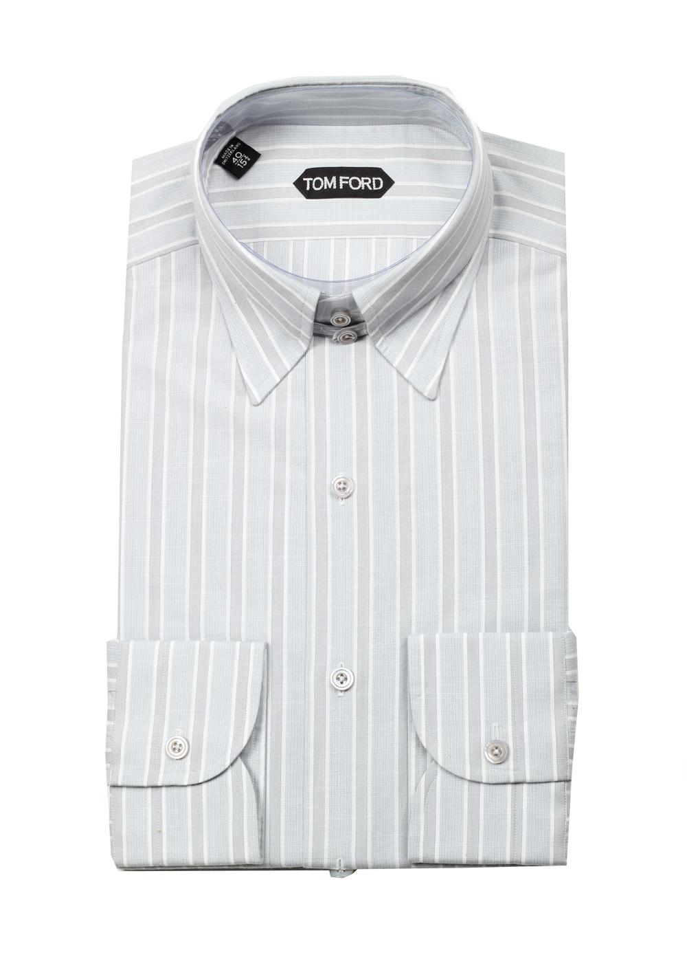 TOM FORD Striped High Dress Shirt Size 40 15,75 U.S. | Costume Limité