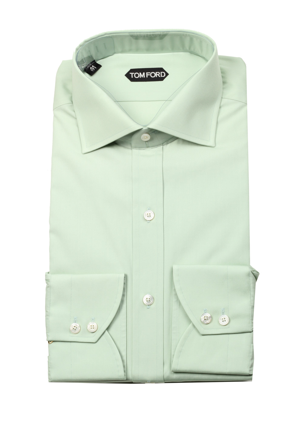 TOM FORD Solid Blue Green Shirt Size 44 / 17,5 U.S. | Costume Limité
