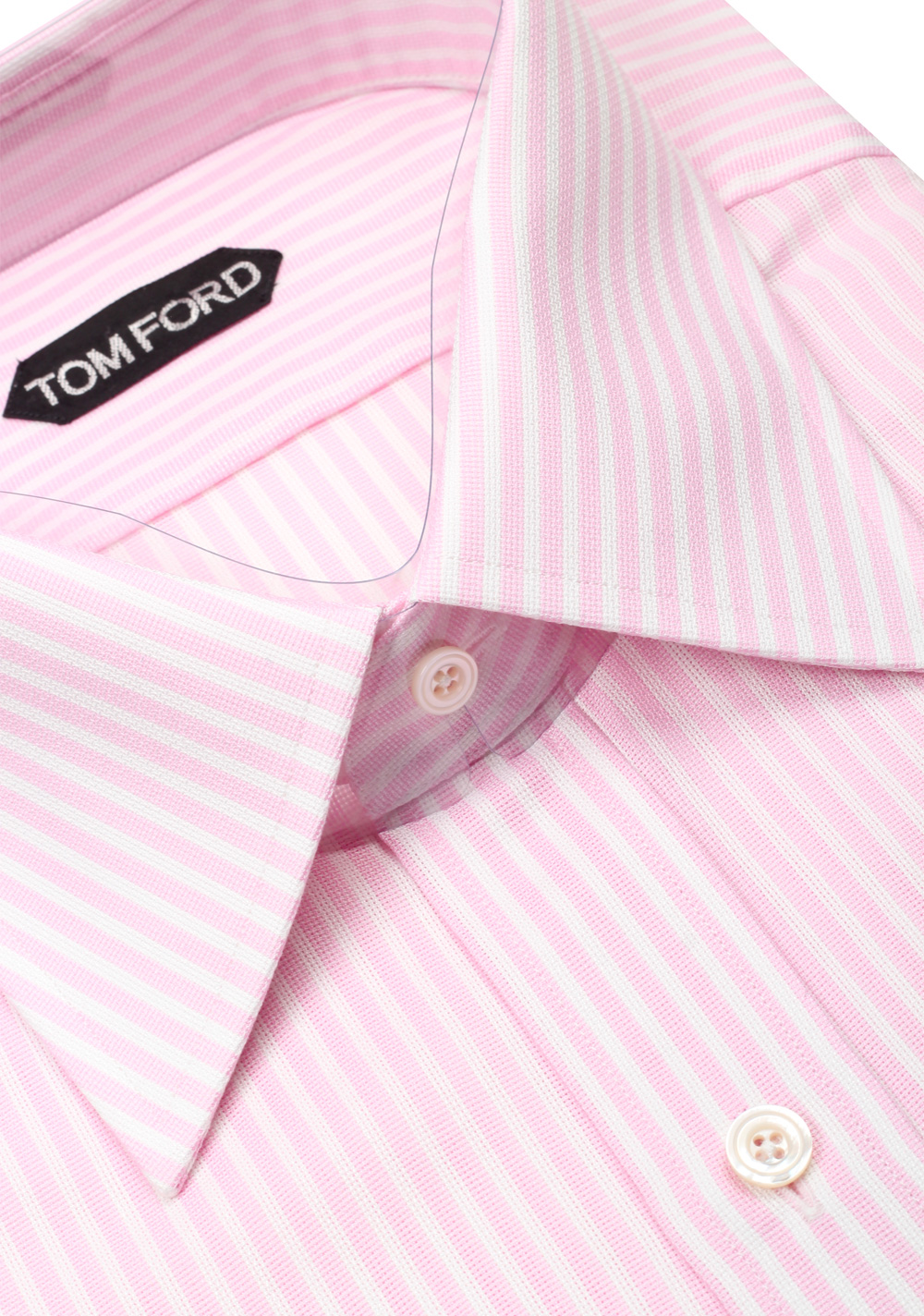 TOM FORD Striped Pink White Dress Shirt Size 44 / 17,5 U.S. | Costume Limité