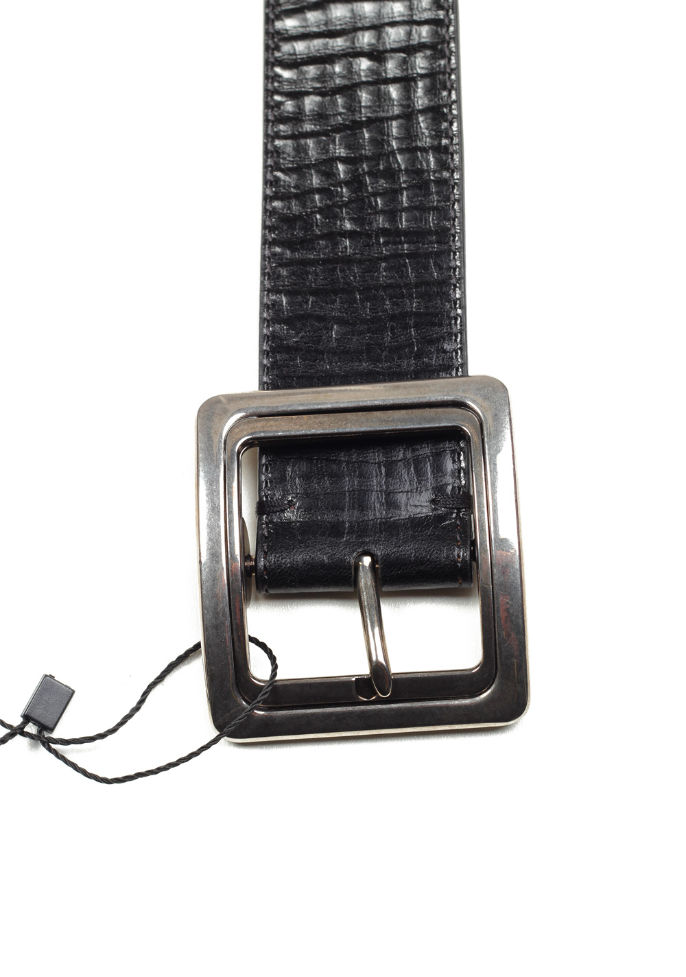 TOM FORD Black Casual Leather Silver Belt Size 115 / 42 U.S. | Costume Limité