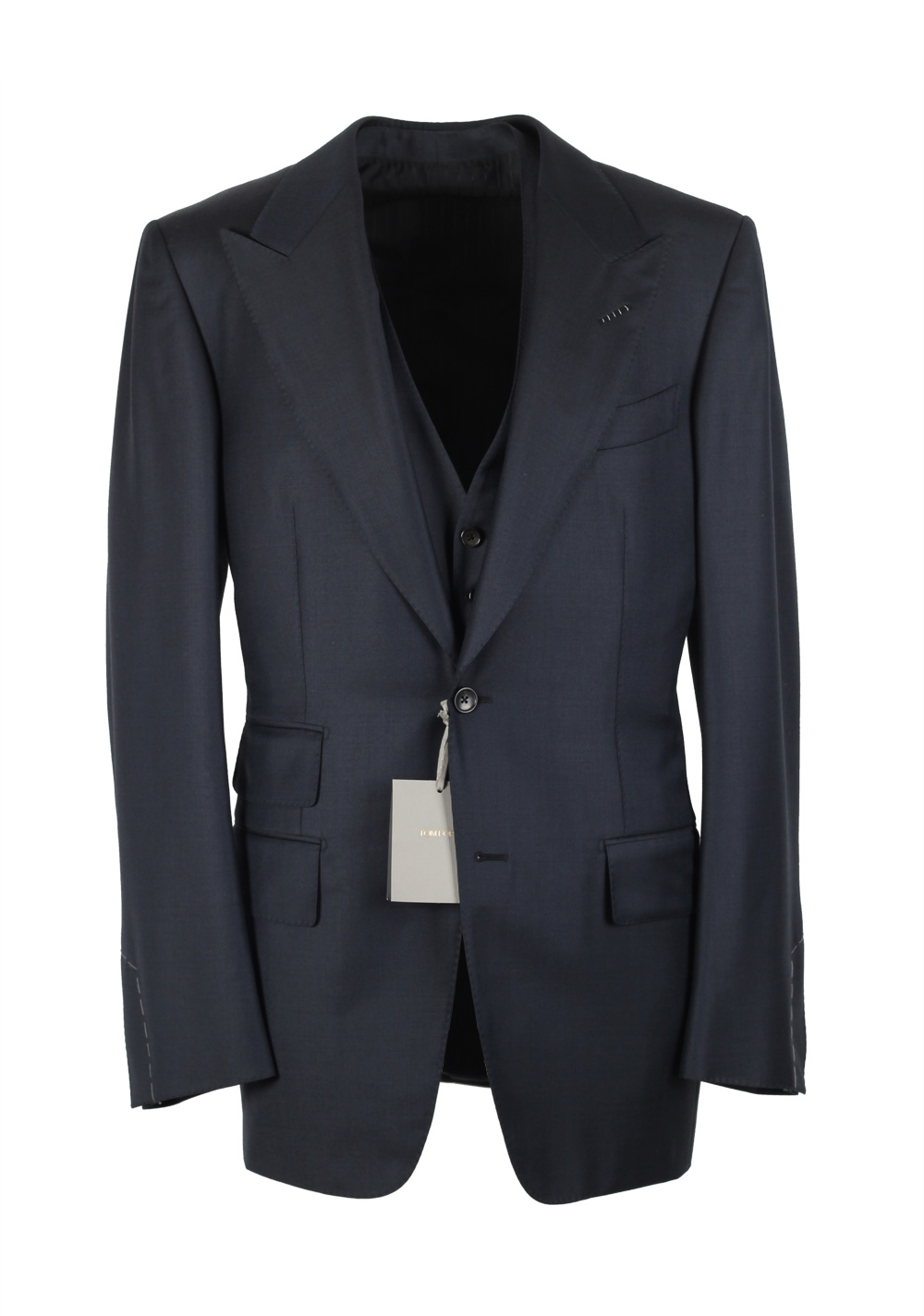 TOM FORD Windsor Blue 3 Piece Suit Size 52 / 42R U.S. Wool Fit A | Costume Limité