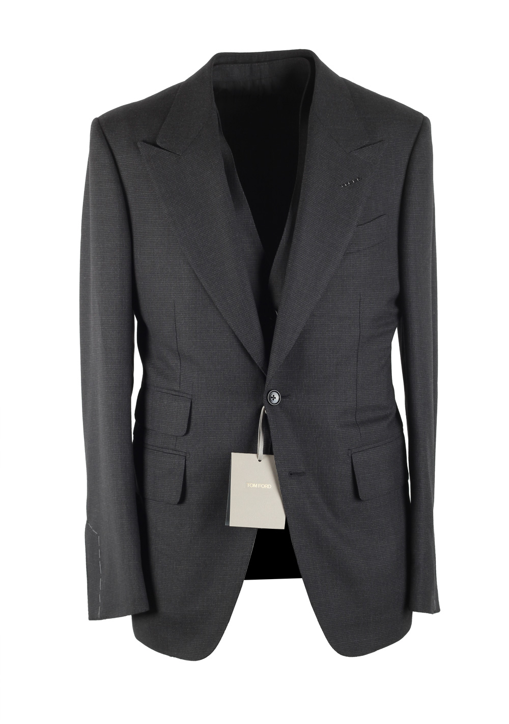 TOM FORD Shelton Gray 3 Piece Suit Size 46C / 36S U.S. Wool | Costume ...