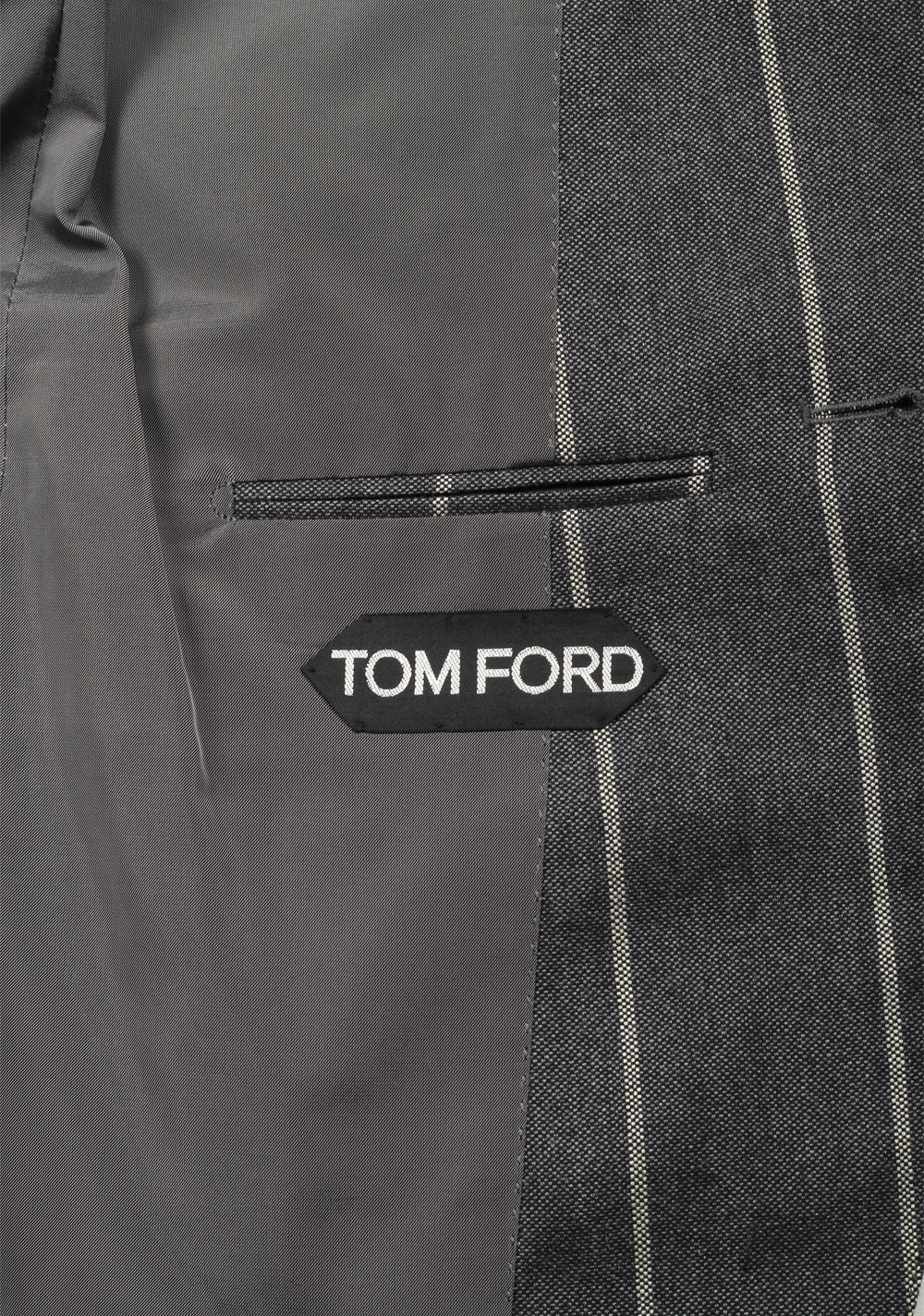 TOM FORD Spencer Striped Gray 3 Piece Suit Size 48 / 38R U.S. Wool Fit D | Costume Limité