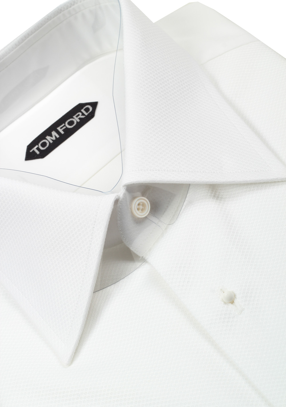 TOM FORD Solid White Tuxedo Shirt Size 43 / 17 U.S. | Costume Limité