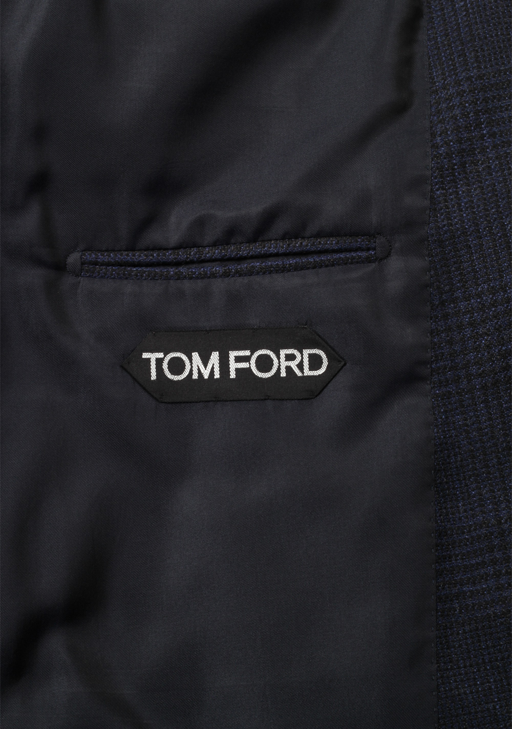 TOM FORD Shelton Checked Blue Sport Coat Size 52 / 42R U.S. In Cashmere Silk | Costume Limité