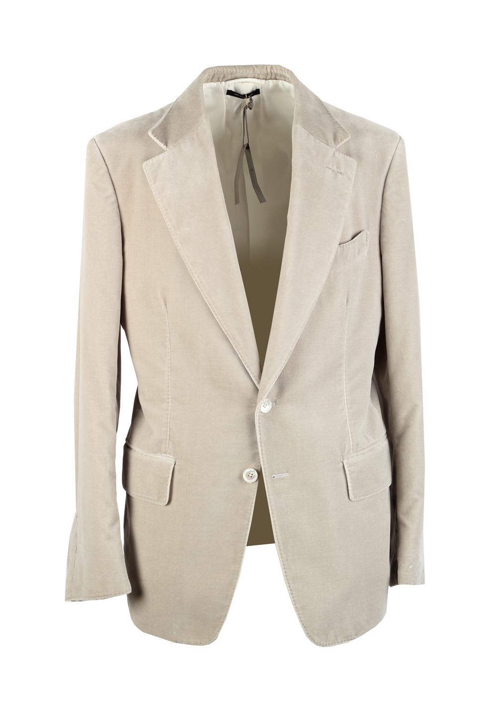 TOM FORD Shelton Velvet Beige Sport Coat Size 50 / 40R U.S. Cotton ...