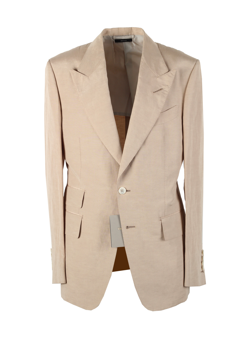 TOM FORD Shelton Beige Suit Size 48 / 38R U.S. In Linen Silk | Costume ...