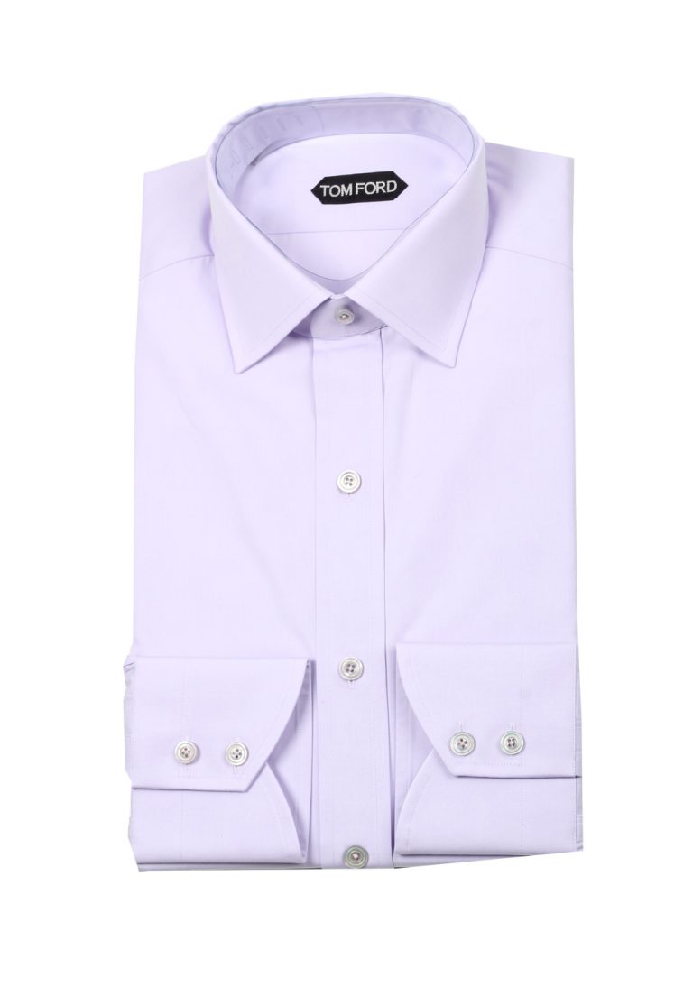 TOM FORD Solid Lilac Dress Shirt Size 38 / 15 U.S. Slim Fit - thumbnail | Costume Limité