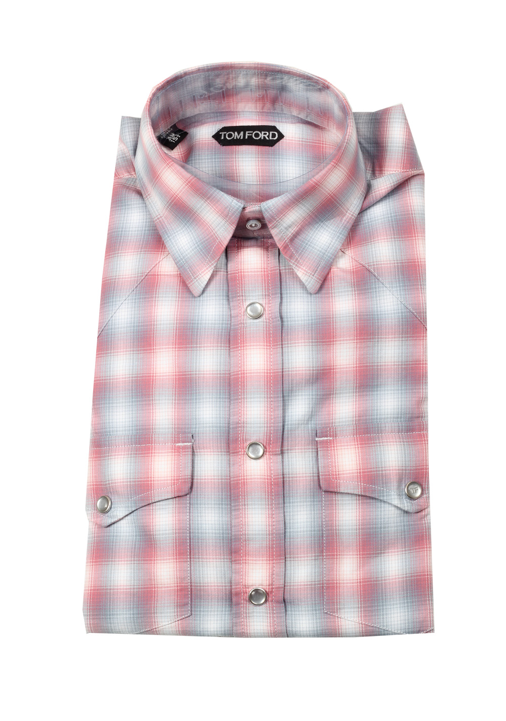 TOM FORD Checked Red Blue Western Casual Shirt Size 39 / 15,5 U.S. | Costume Limité