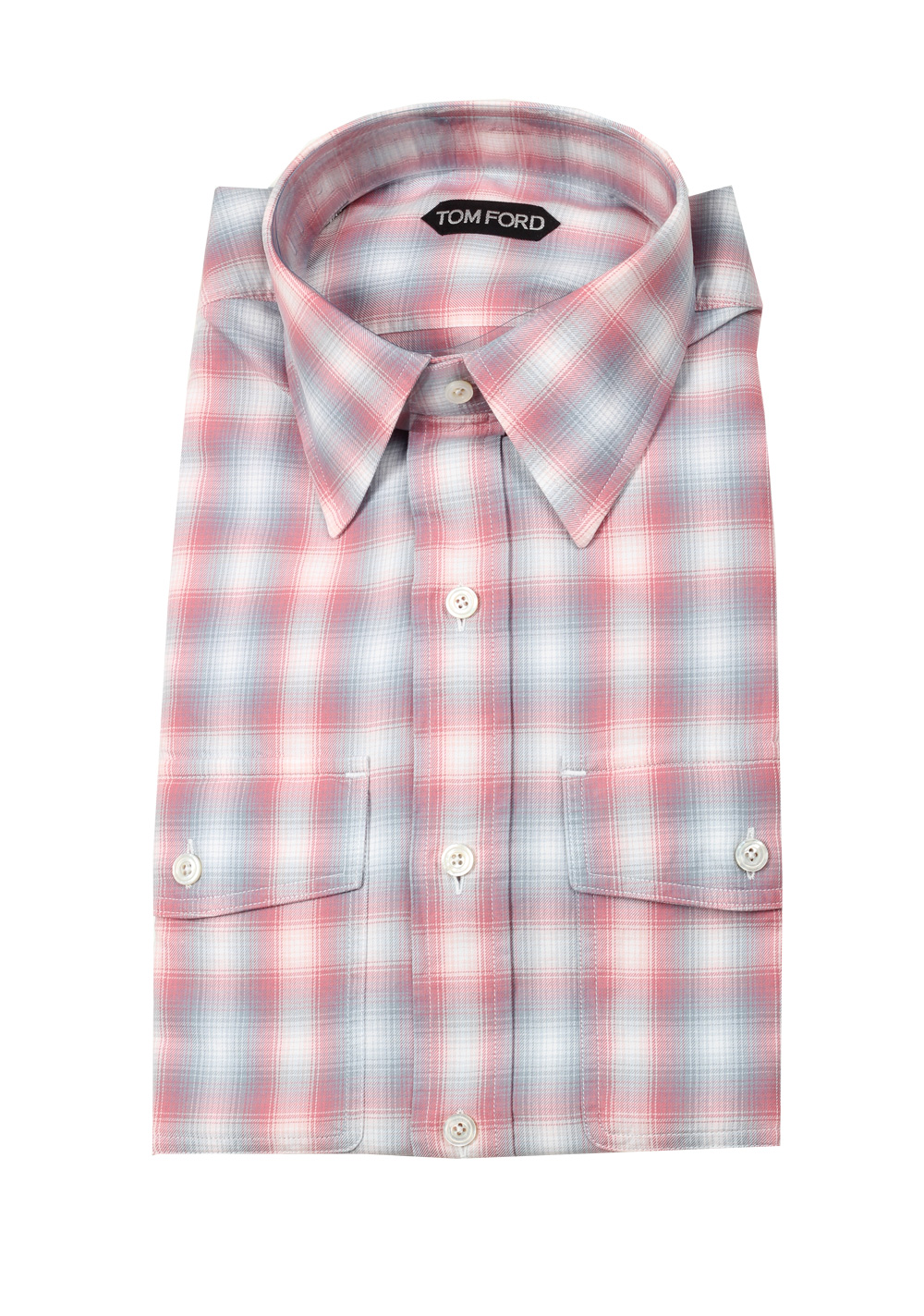 TOM FORD Checked Red / Blue Casual Shirt Size 45 / 17,75 U.S. | Costume Limité