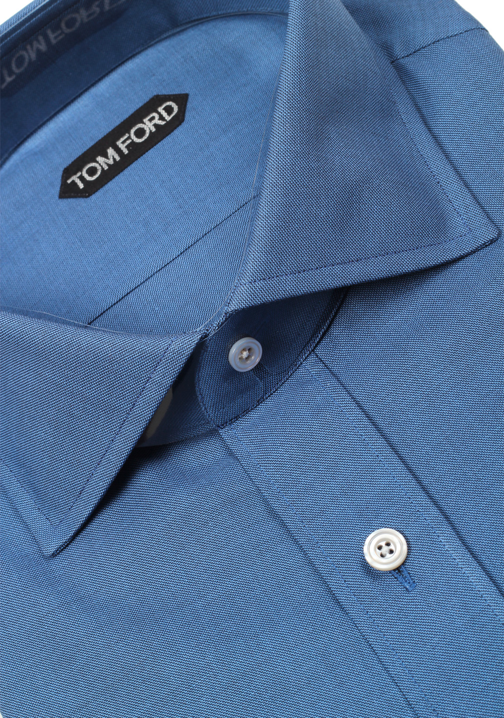 TOM FORD Solid Blue Dress Shirt Size 45 / 18 U.S. | Costume Limité