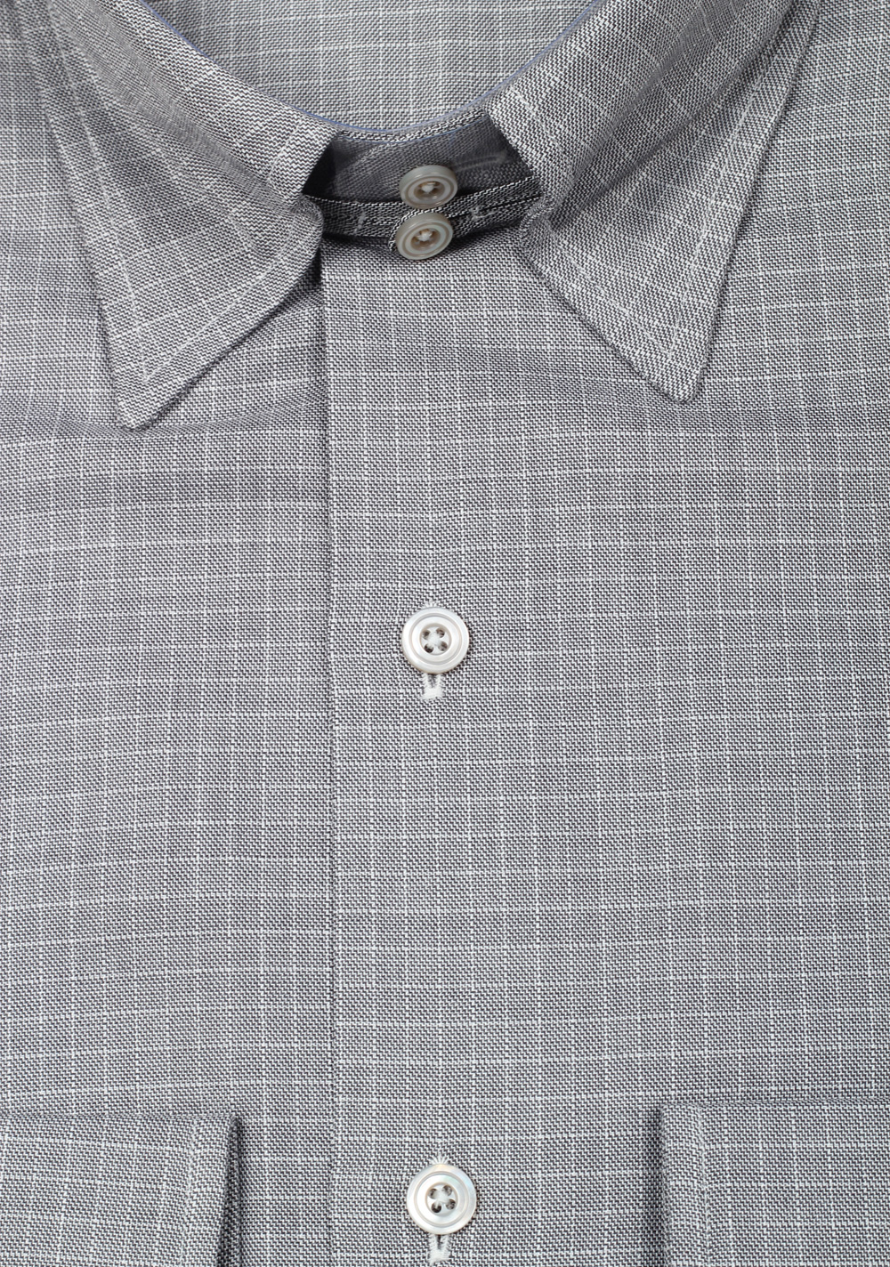 TOM FORD Checked Gray High Collar Dress Shirt Size 40 / 15,75 U.S. | Costume Limité