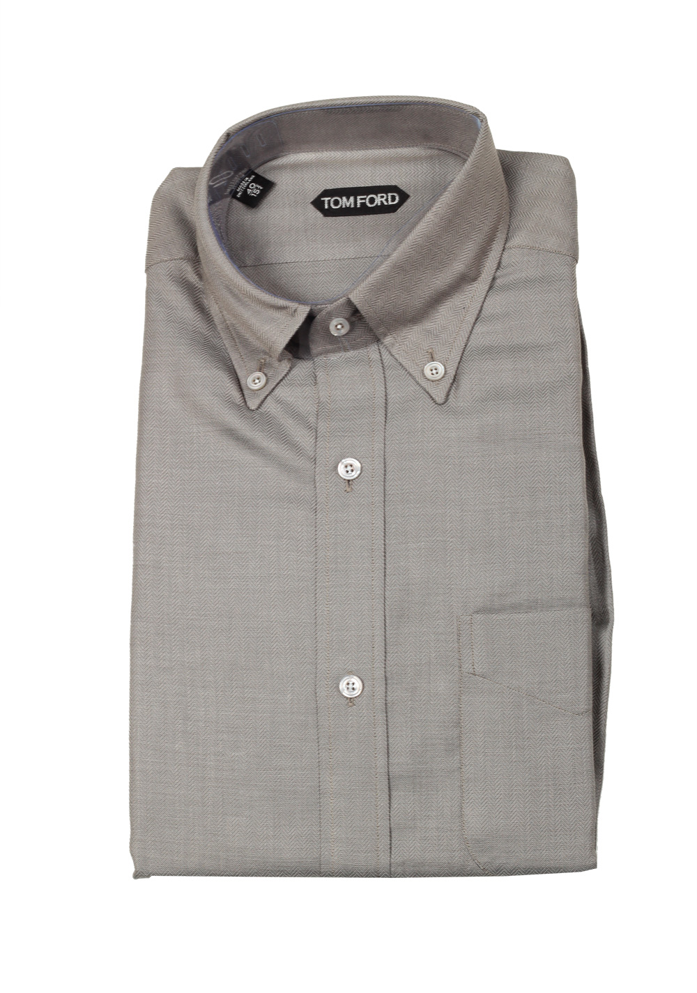 TOM FORD Solid Gray Button Down Dress Shirt Size 40 / 15,75 U.S. | Costume Limité