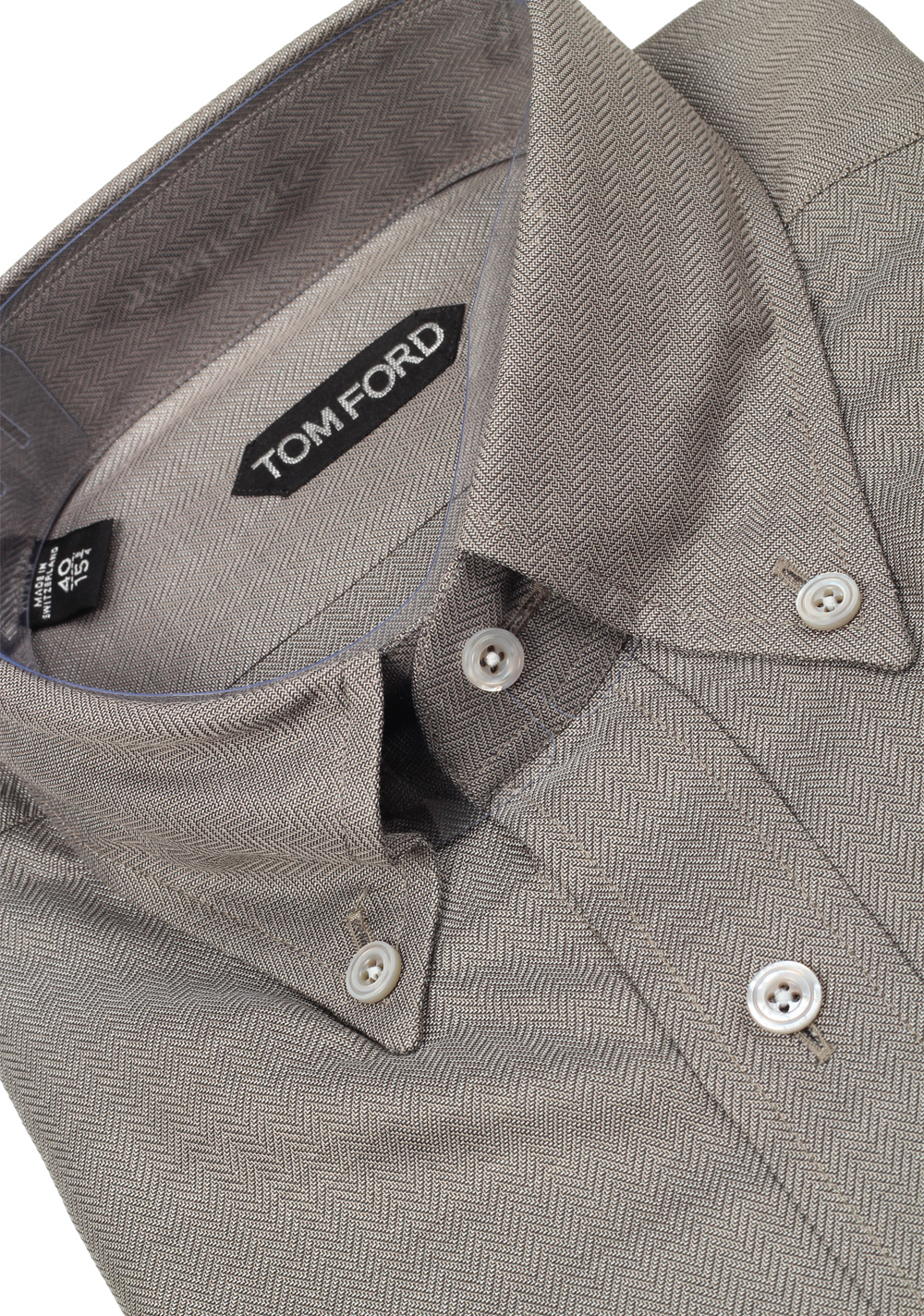 TOM FORD Solid Gray Button Down Dress Shirt Size 40 / 15,75 U.S. | Costume Limité