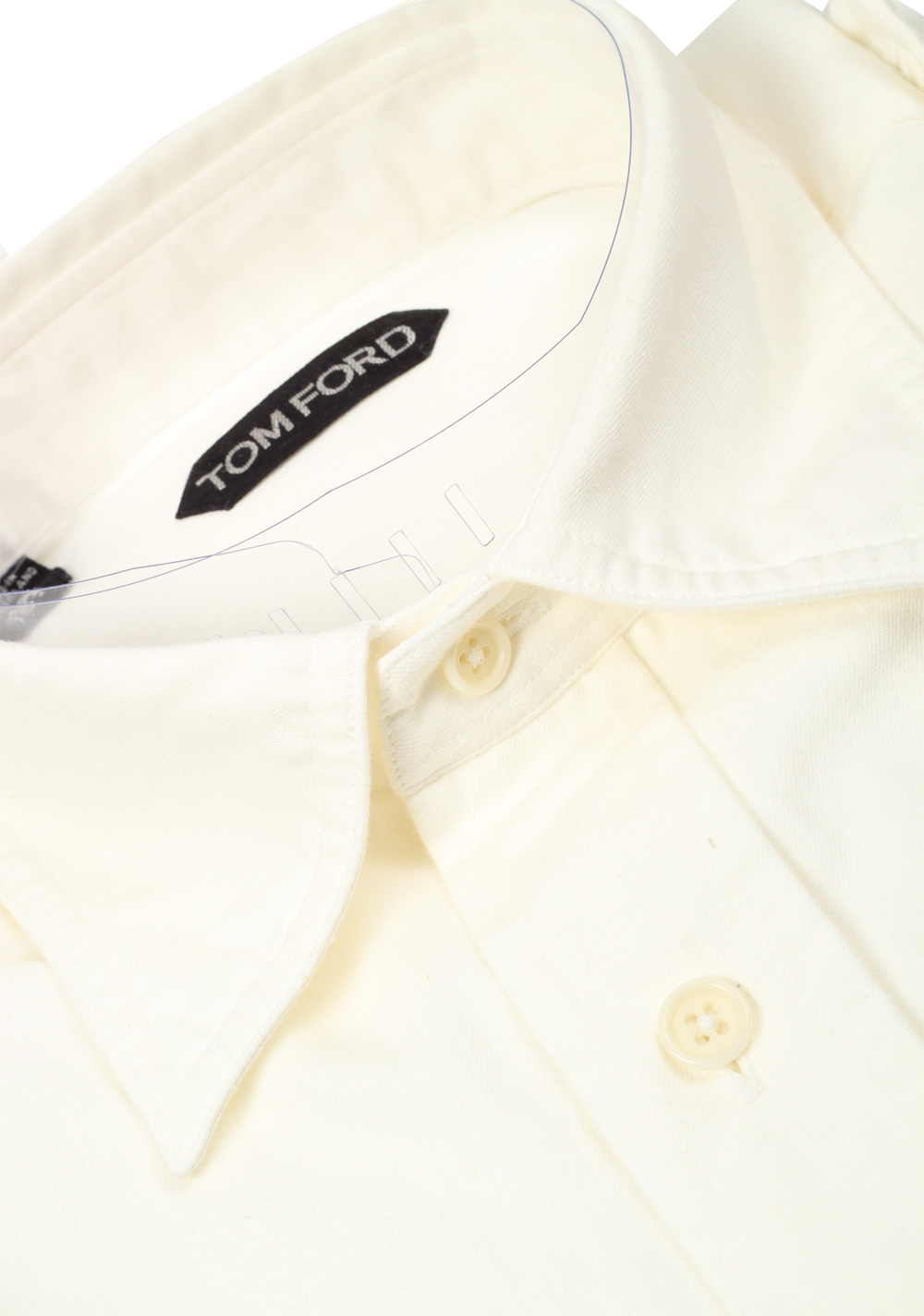 TOM FORD Solid Off White Casual Shirt Size 40 / 15,75 U.S. | Costume Limité