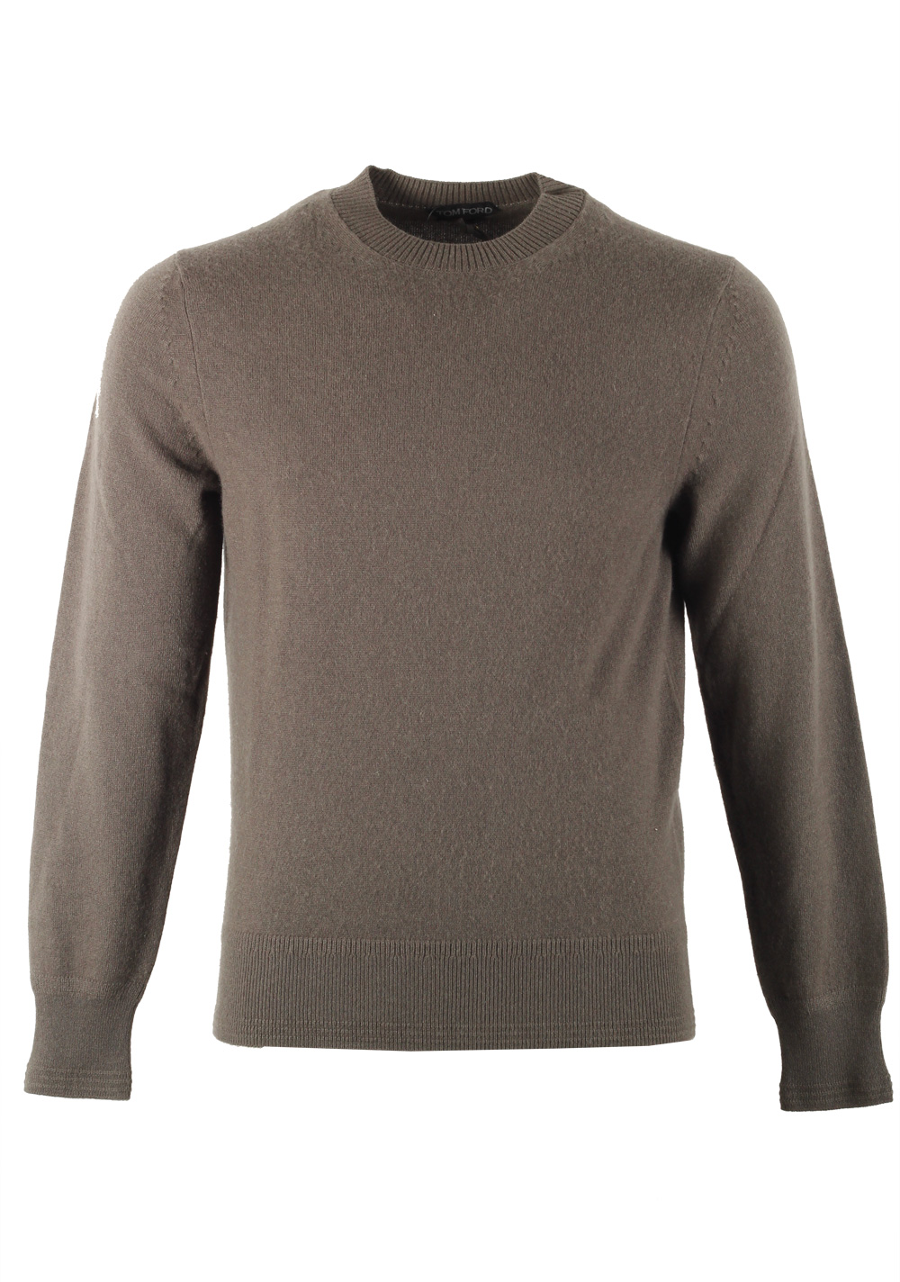 TOM FORD Brownish Green Crew Neck Sweater Size 48 / 38R U.S. In Cashmere | Costume Limité