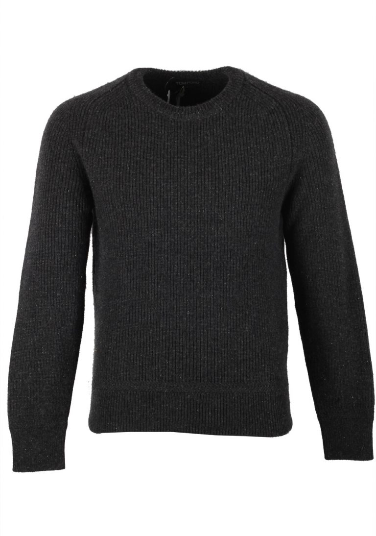 TOM FORD Gray Crew Neck Sweater Size 48 / 38R U.S. In Wool Silk - thumbnail | Costume Limité