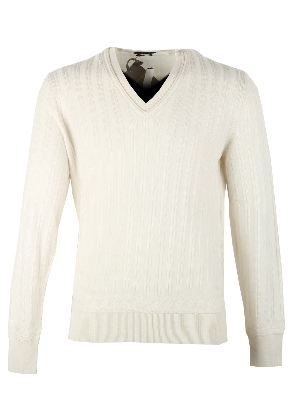 Tom Ford Ribbed Long Sleeve V-Neck Sweater