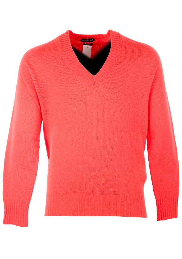 TOM FORD Salmon V Neck Sweater Size 48 / 38R U.S. In Cashmere Blend - thumbnail | Costume Limité