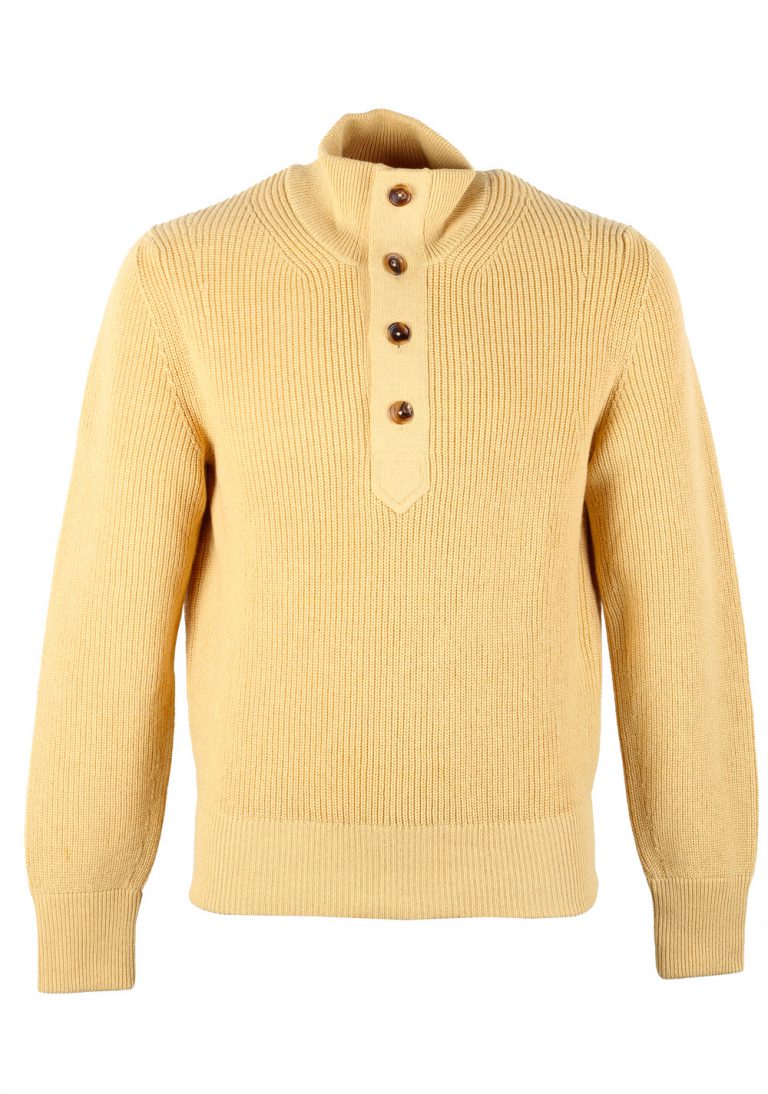 TOM FORD Yellow Funnel Collar Sweater Size 48 / 38R U.S. In Cashmere Linen - thumbnail | Costume Limité