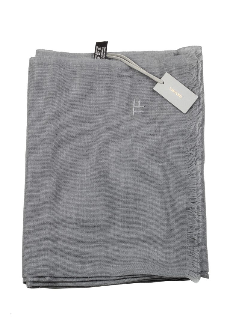 Tom Ford Gray Cashmere Cotton Signature Scarf 75″ / 24″ - thumbnail | Costume Limité