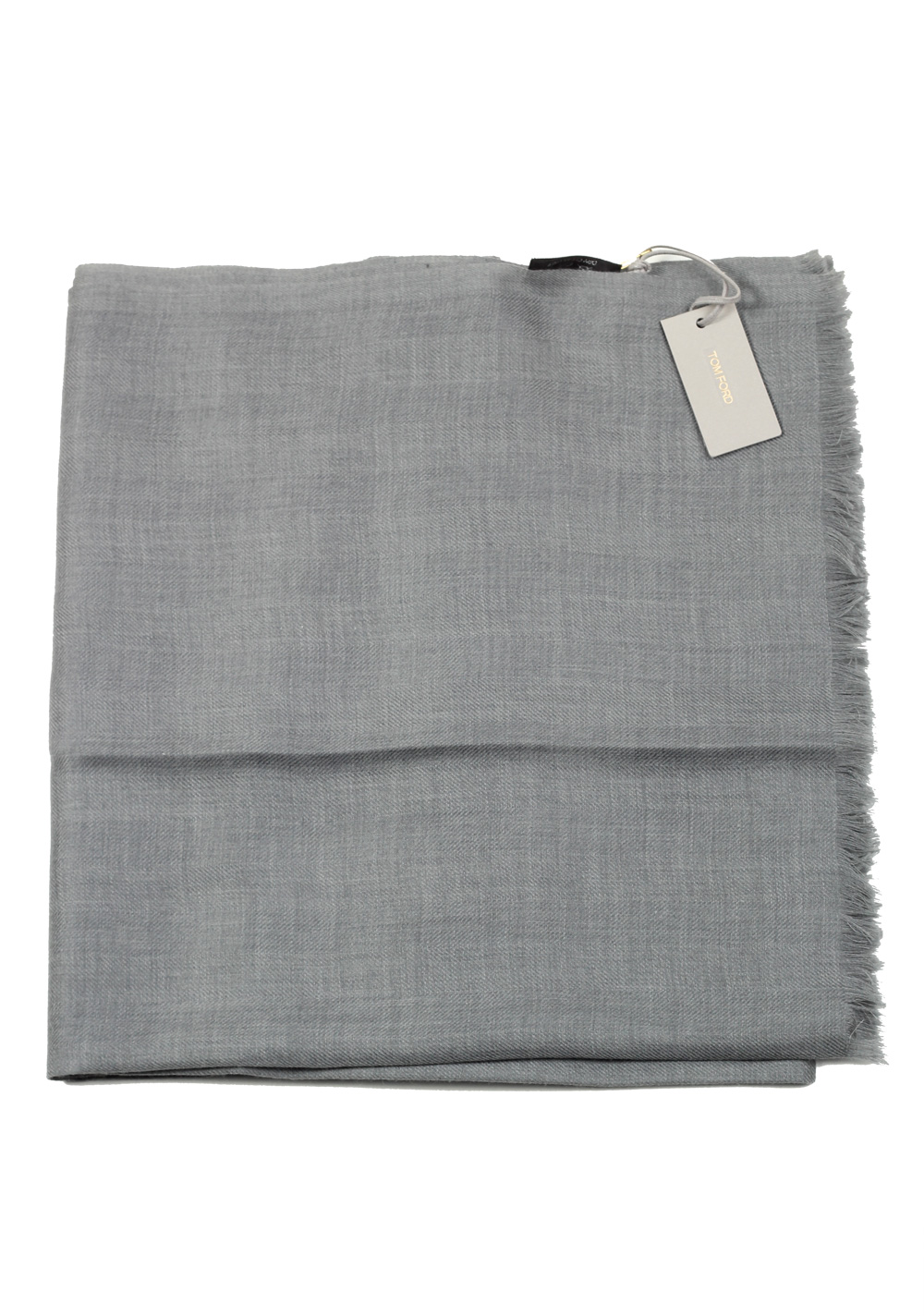 Tom Ford Gray Cashmere Cotton Signature Scarf 75″ / 24″ | Costume Limité