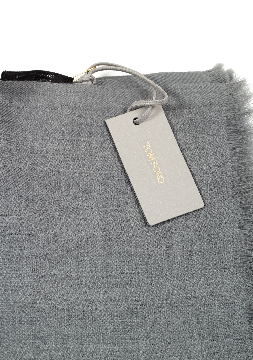 Tom Ford Gray Cashmere Cotton Signature Scarf 75″ / 24″ | Costume Limité