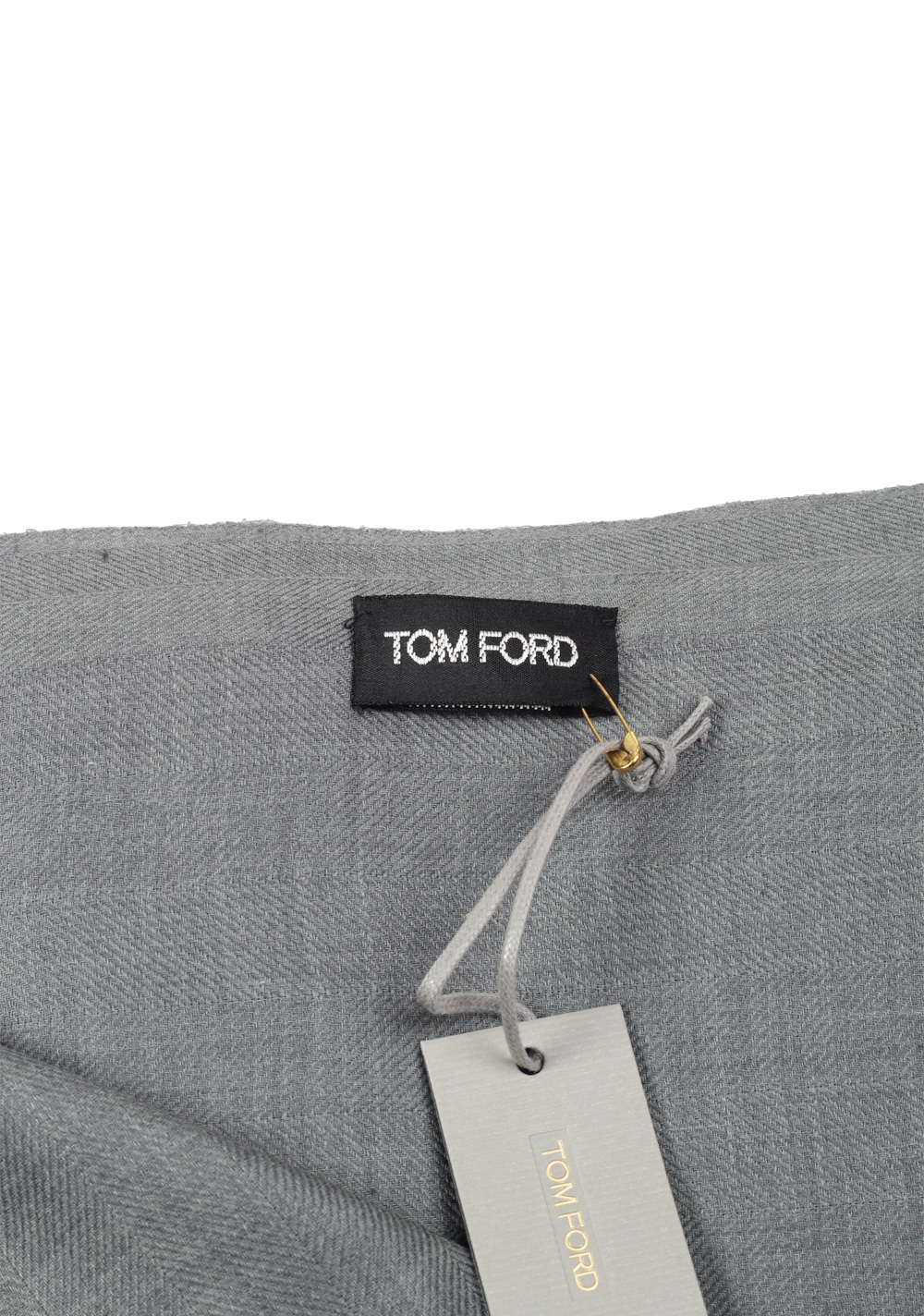 Tom Ford Gray Cashmere Cotton Signature Scarf 75″ / 24″ | Costume Limité