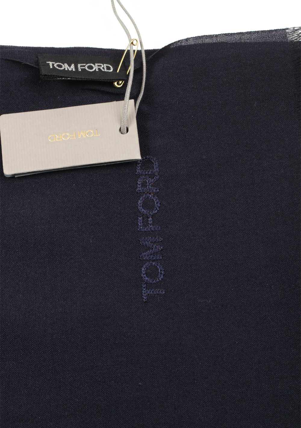 Tom Ford Blue Cashmere Mulberry Silk Signature Scarf 75″ / 24″ | Costume Limité