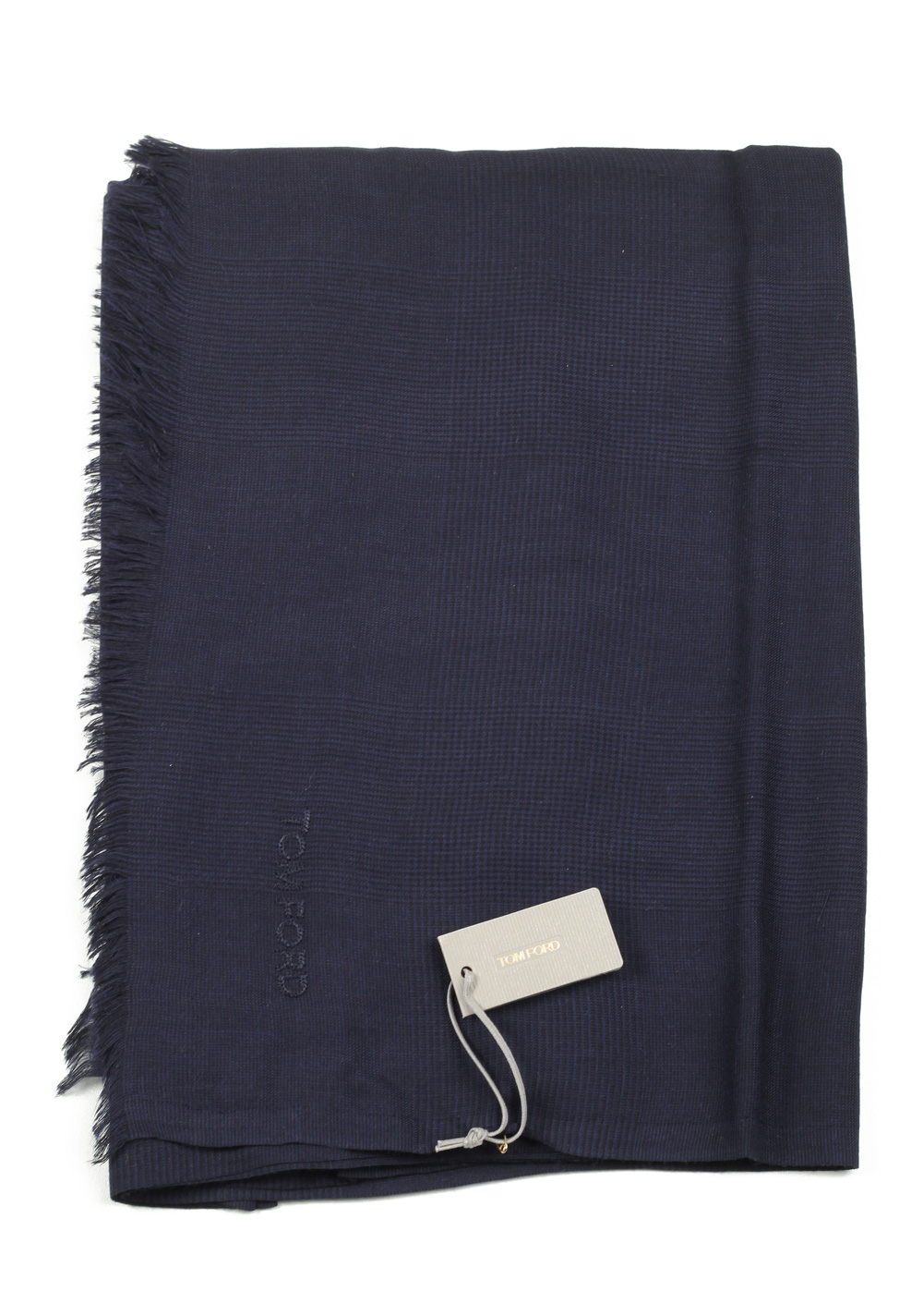 Tom Ford Blue Modal Cashmere Silk Signature Scarf 75″ / 30″ | Costume Limité