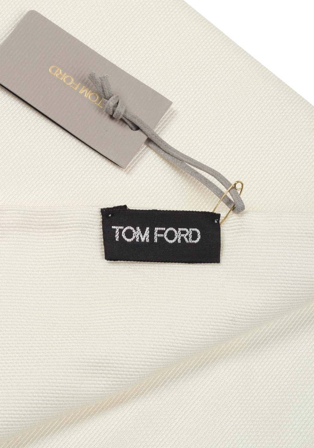 Tom Ford Ivory Silk Signature Scarf 60″ / 14″ | Costume Limité