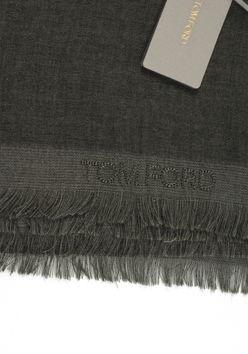 Tom Ford Gray Cashmere Silk Signature Scarf 75″ / 24″ | Costume Limité
