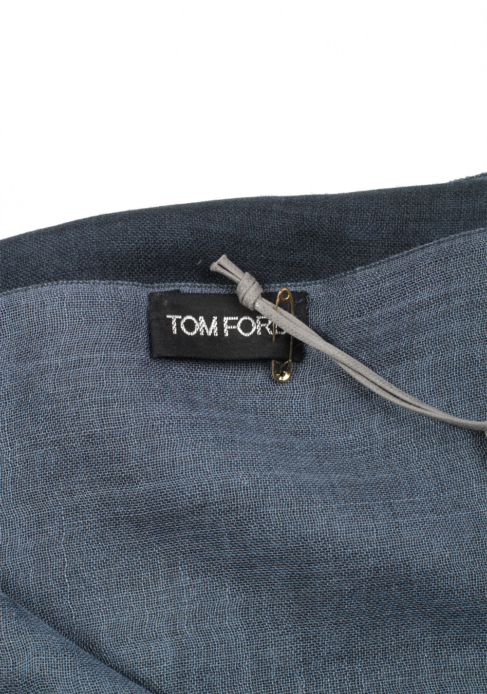 Tom Ford Blueish Gray Cashmere Silk Signature Scarf 75″ / 24″ | Costume Limité