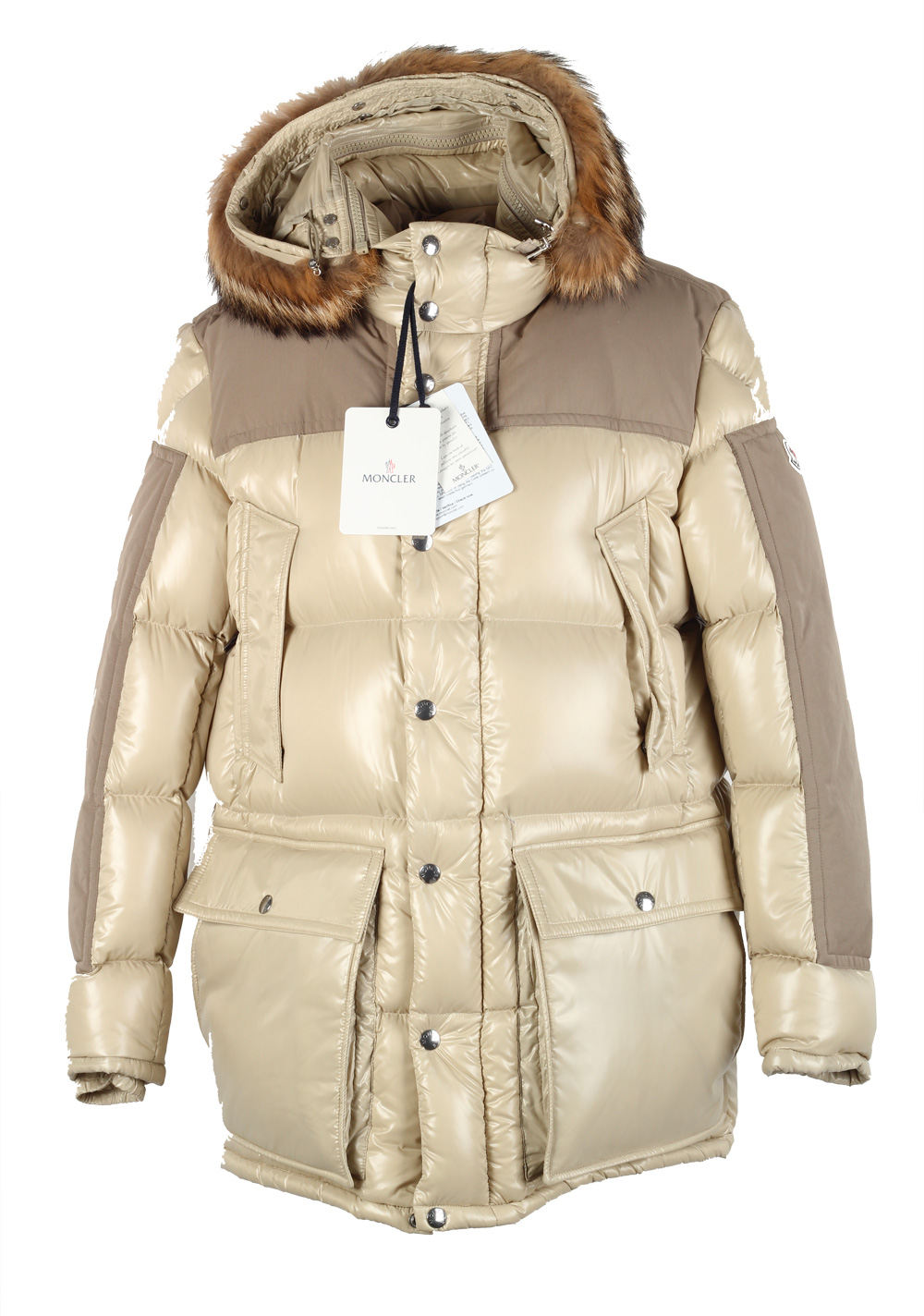 Moncler Beige Frey Down Quilted Jacket Coat Size 7 / XXL / 58 / 48 U.S. | Costume Limité