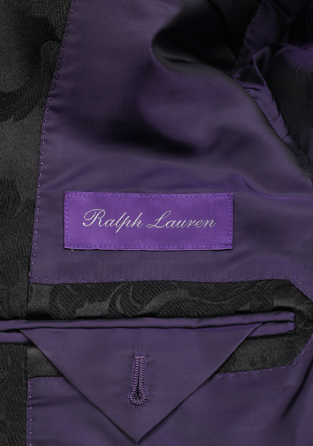 Ralph Lauren Purple Label Black Floral Shawl Dinner Jacket Size 48 / 38R U.S. In Mulberry Silk | Costume Limité
