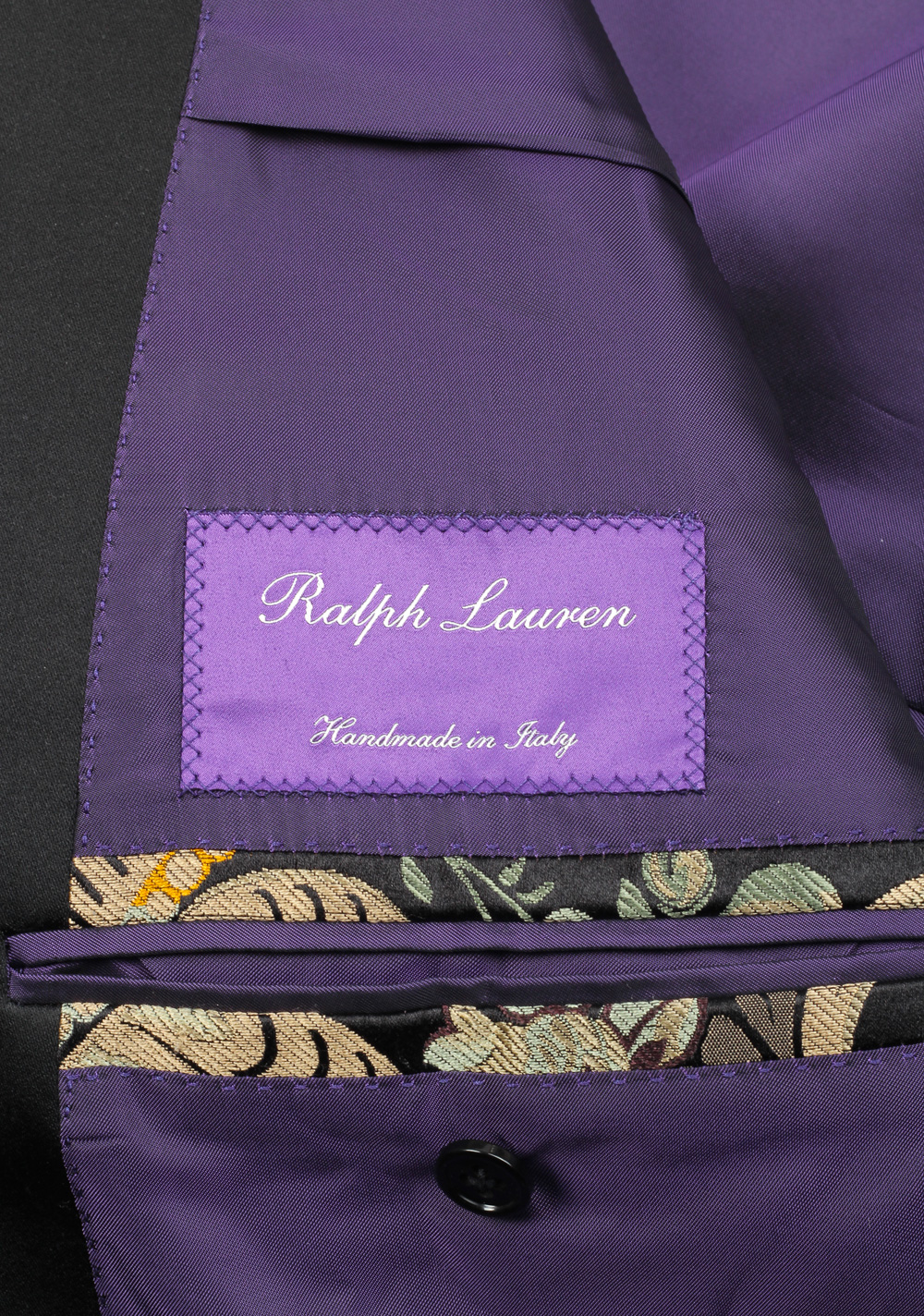 Ralph Lauren Purple Label Gold Floral Shawl Dinner Jacket Size 50 / 40R U.S. In Silk | Costume Limité