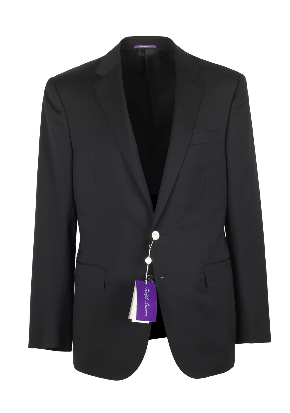 Ralph Lauren Purple Label Black Sport Coat Size 54 / 44R U.S. In Wool | Costume Limité