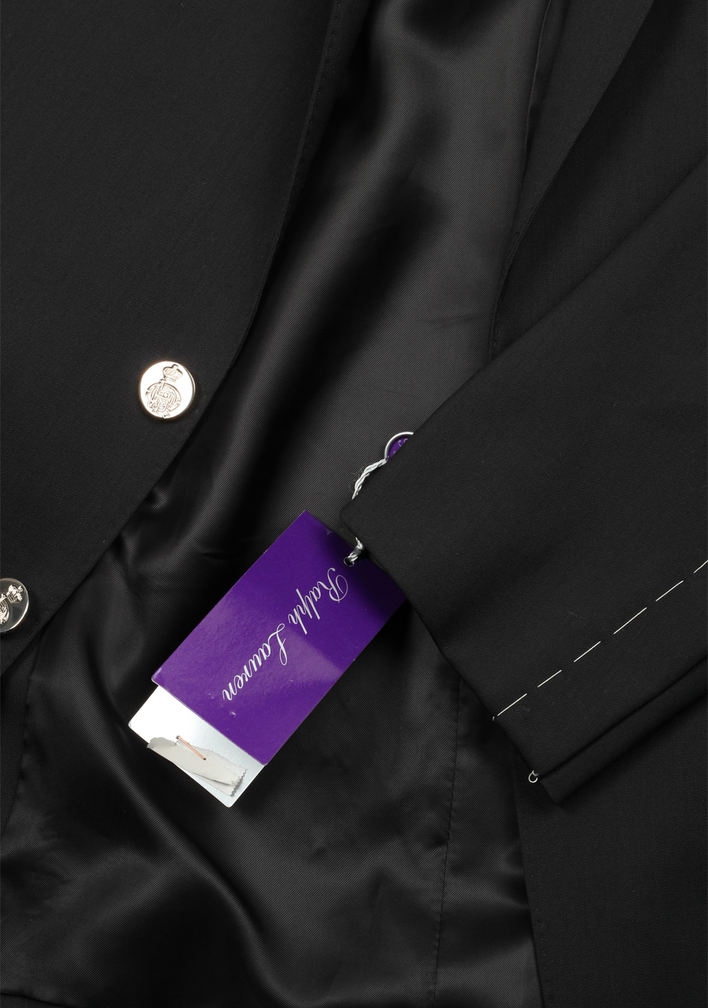 Ralph Lauren Purple Label Black Sport Coat Size 54 / 44R U.S. In Wool | Costume Limité