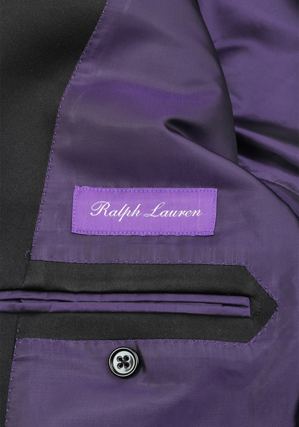 Ralph Lauren Purple Label Black Tuxedo Suit Size 56 / 46 U.S. In Wool | Costume Limité