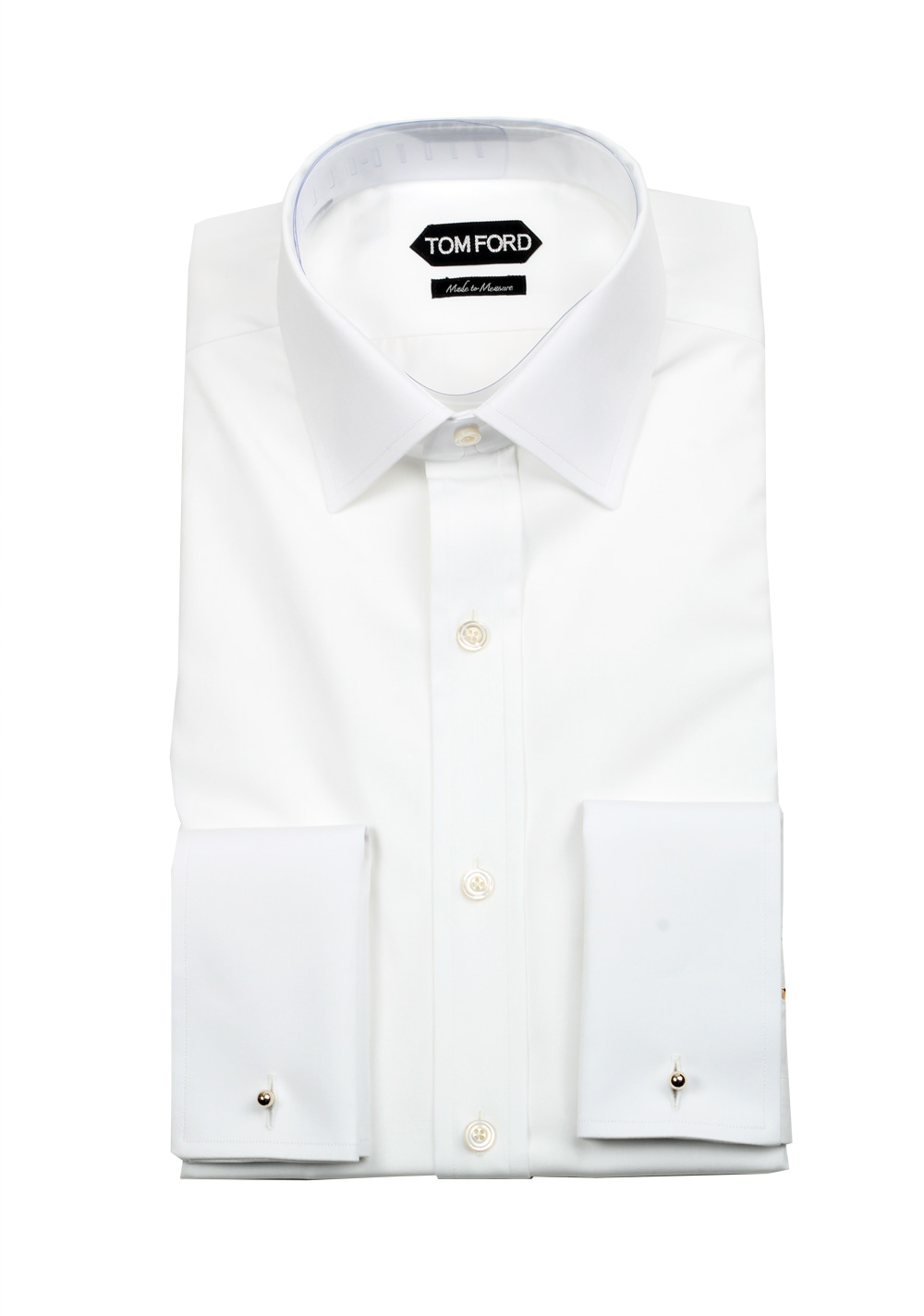 TOM FORD White Signature Dress Shirt Barrel Cuffs | Costume Limité