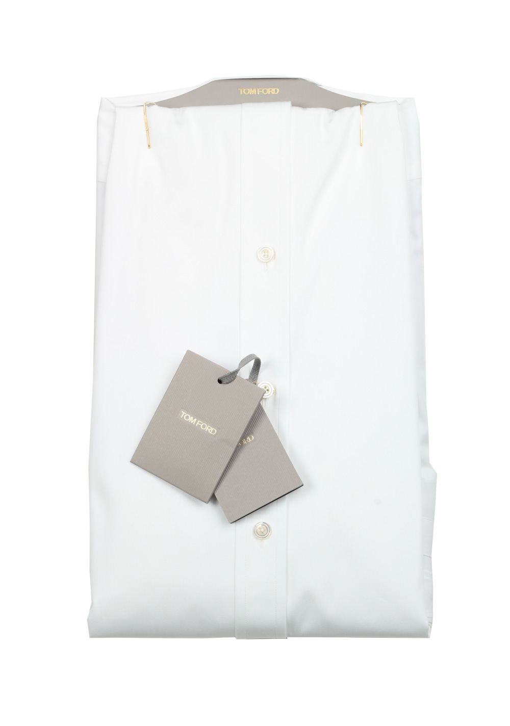 TOM FORD White Signature Dress Shirt Barrel Cuffs | Costume Limité