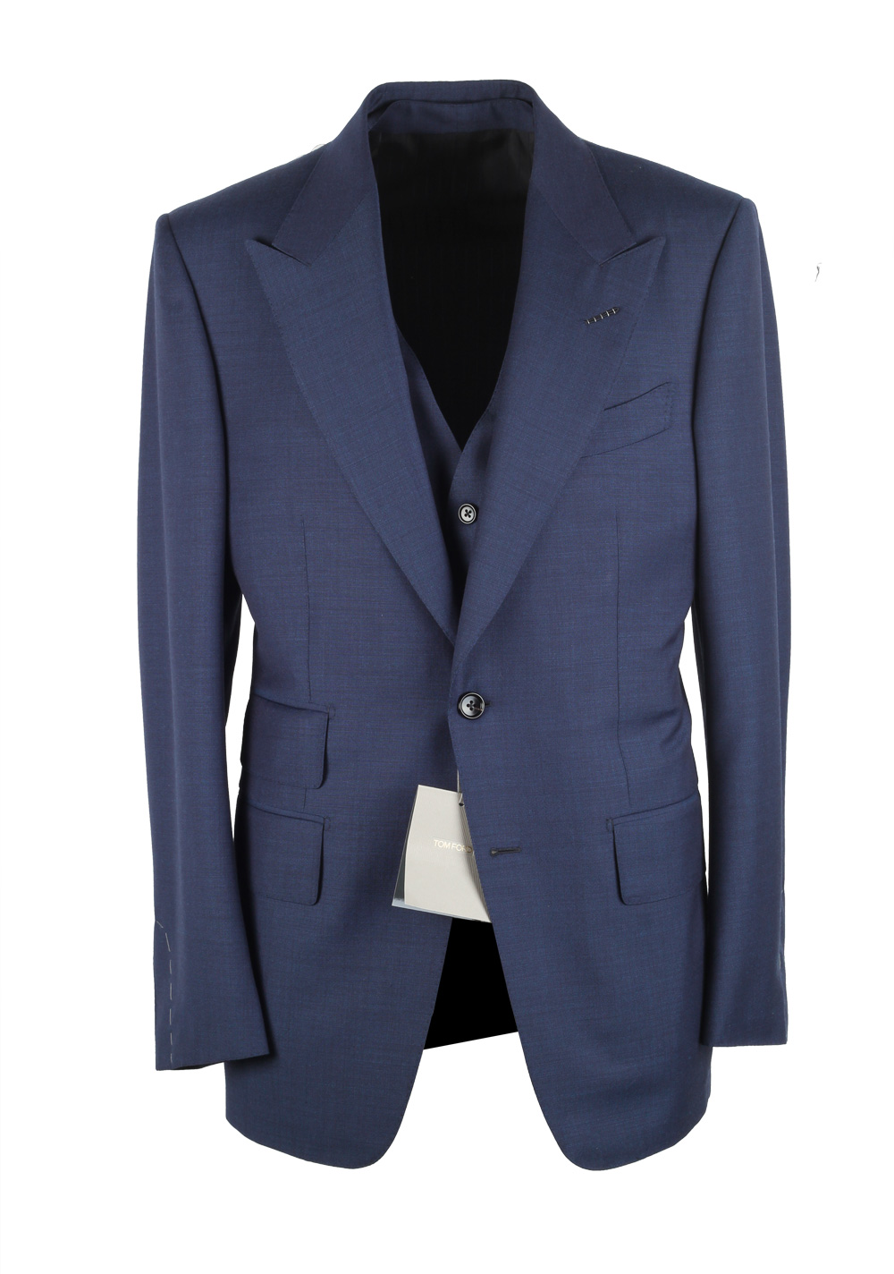 TOM FORD Windsor Blue 3 Piece Suit Size 48 / 38R U.S. Wool Fit A | Costume Limité