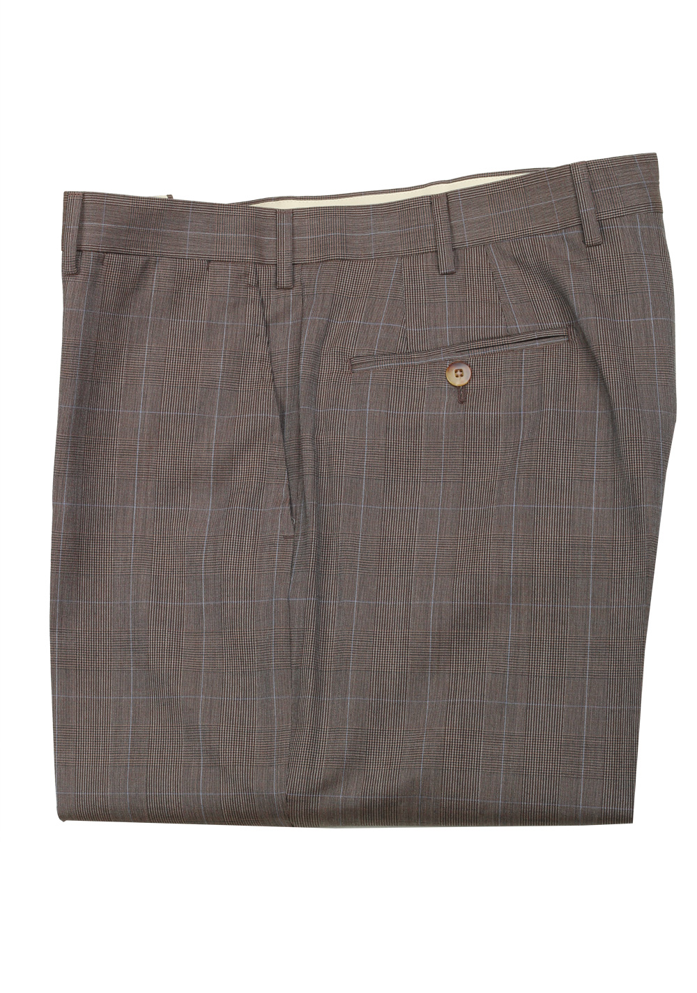 Caruso Gray Checked Trousers Size 56 / 40 U.S. | Costume Limité