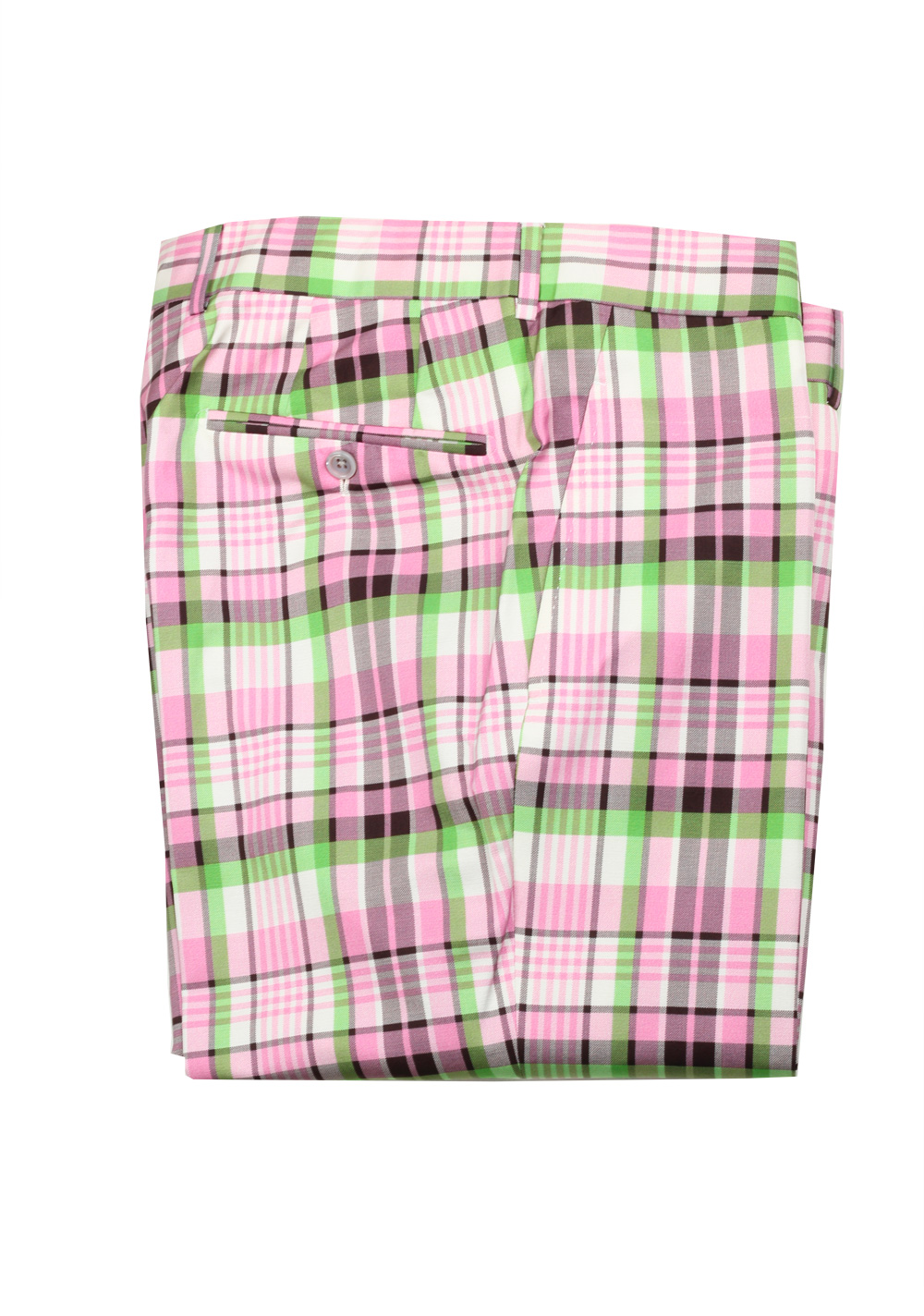 TOM FORD Pink Green Checked Silk Cotton Trousers Size 50 / 34 . |  Costume Limité