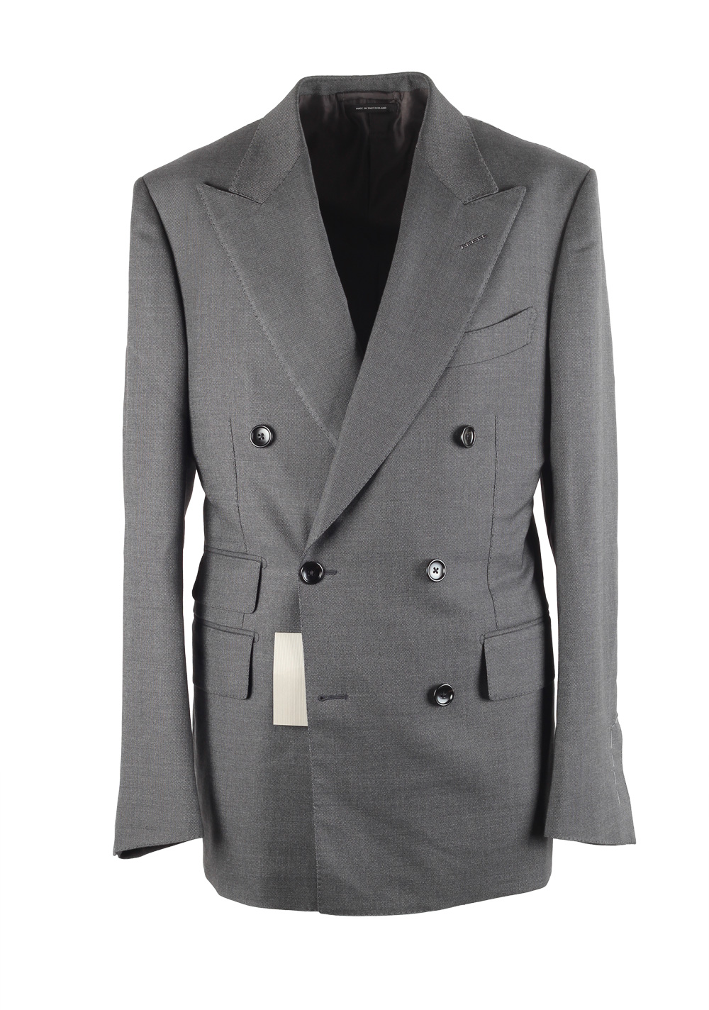 TOM FORD Shelton Gray Double Breasted Suit Size 48 38R U.S. Costume Limite