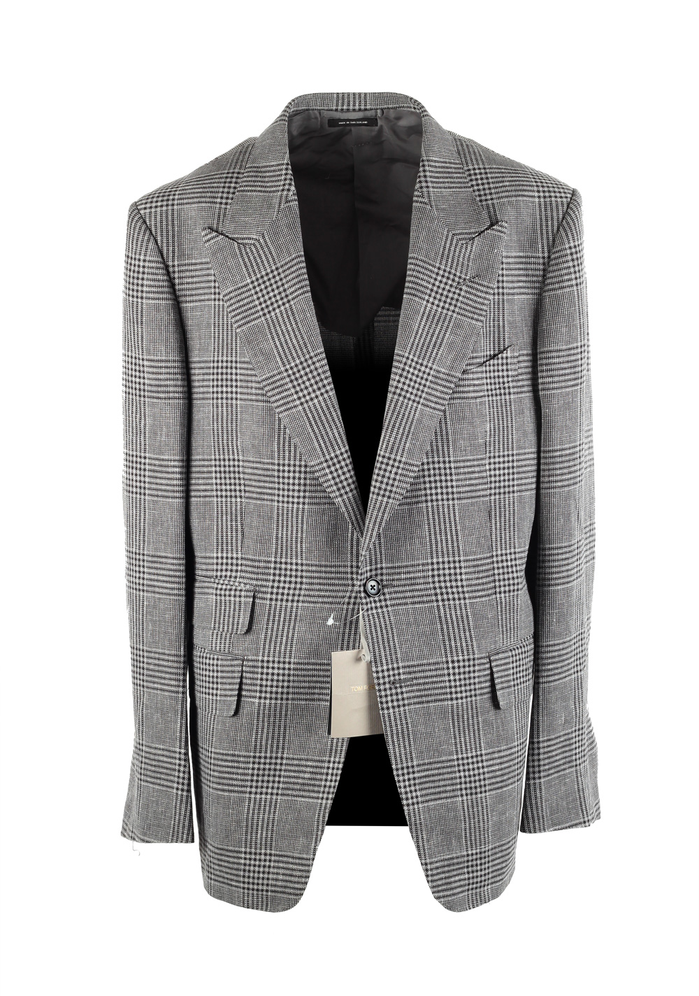 TOM FORD Shelton Checked Gray Suit Size 54 / 44R U.S. | Costume Limité
