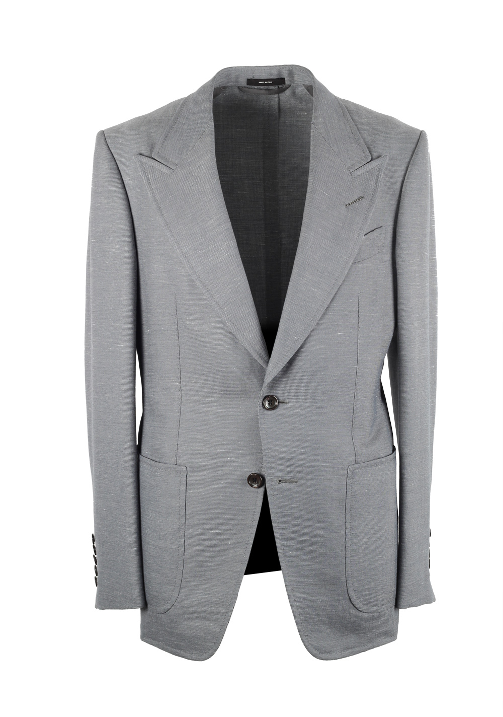 TOM FORD Shelton Gray Suit Size 46 / 36R U.S. In Wool Linen Mohair | Costume Limité