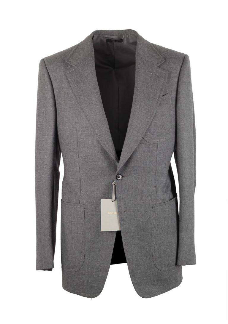TOM FORD Shelton Gray Suit Size 46 / 36R U.S. In Wool - thumbnail | Costume Limité