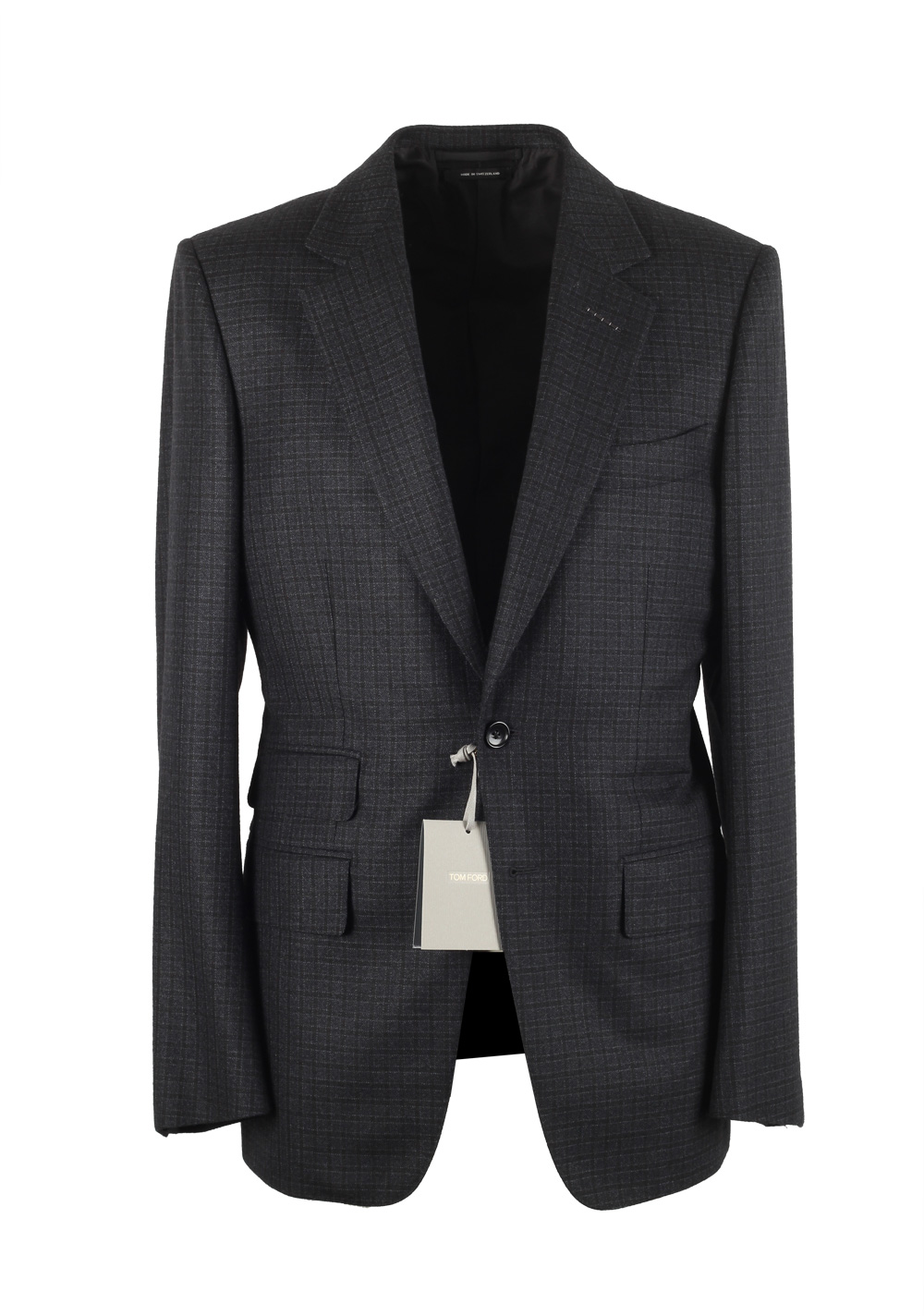 TOM FORD Buckley Blue Checked Suit Size 48 / 38R U.S. Wool Cashmere ...