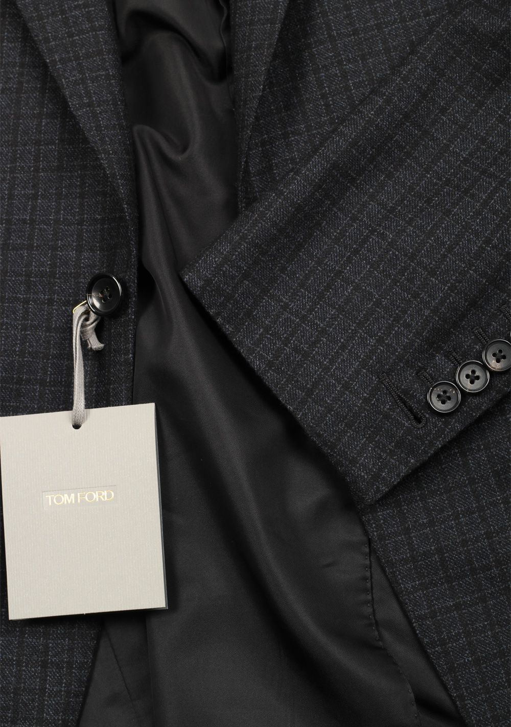 TOM FORD Buckley Blue Checked Suit Size 48 / 38R U.S. Wool Cashmere | Costume Limité